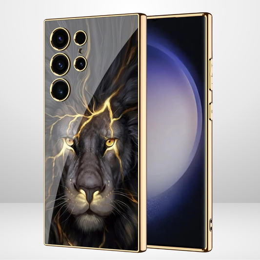 Gold Edge Lion Back Case for Samsung Galaxy S24 Ultra