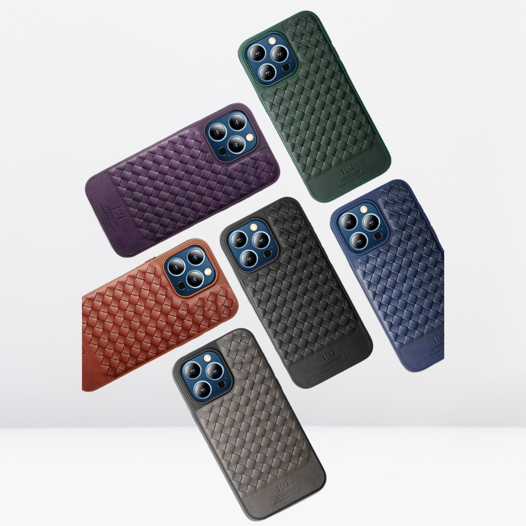 HBD Leather Fine Texture Cases for iPhone 15 series (Blue)