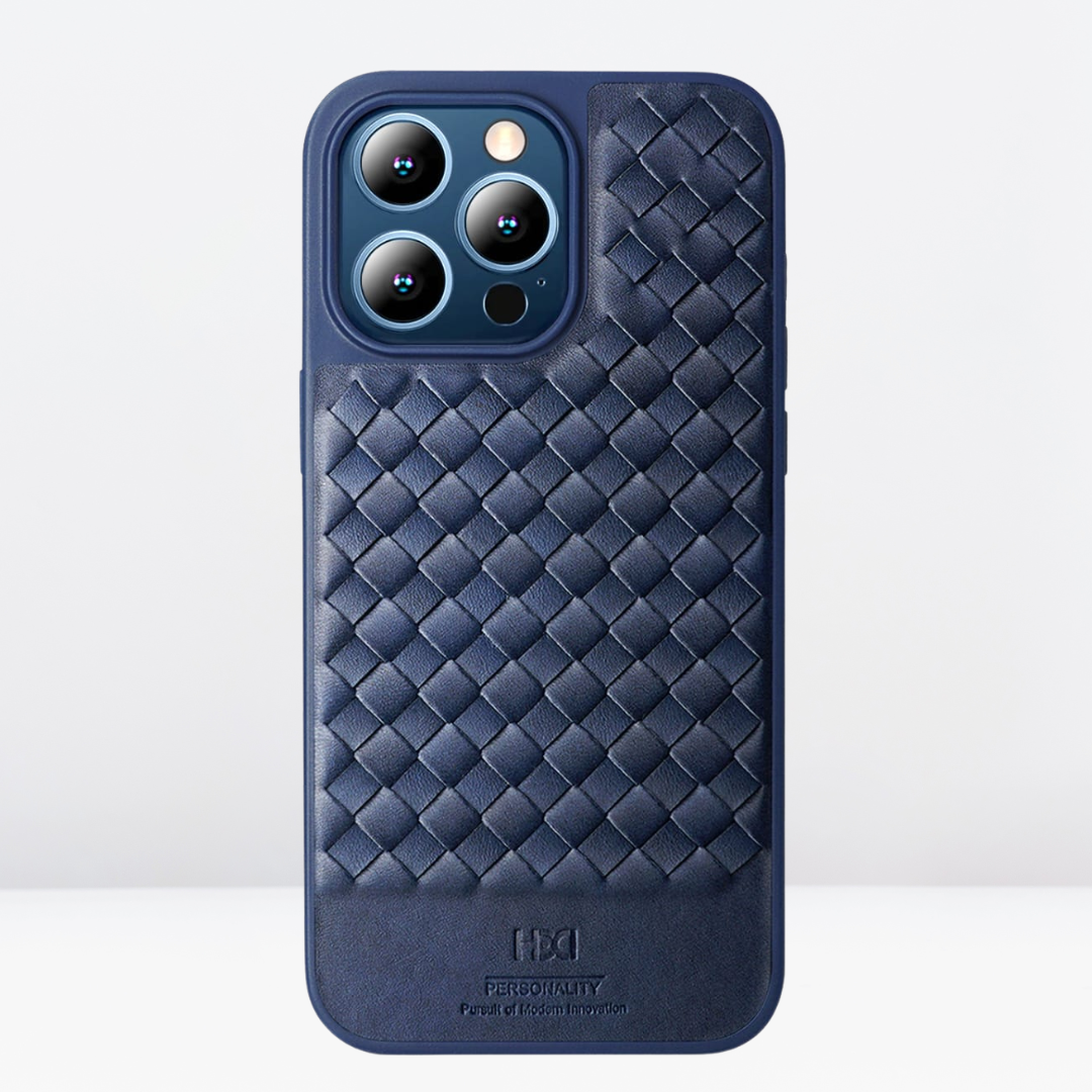 HBD Leather Fine Texture Cases for iPhone 15 series (Blue)