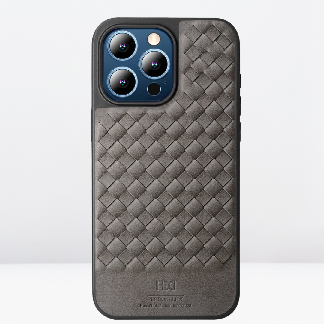HBD Leather Fine Texture Cases for iPhone 15 series (Grey)