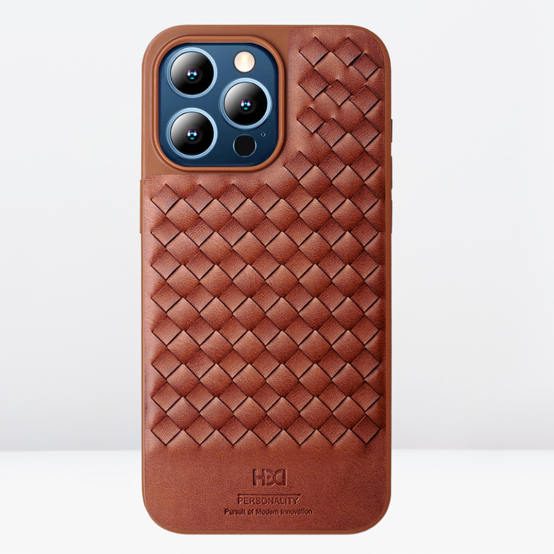 HBD Leather Fine Texture Cases for iPhone 15 series (Brown)