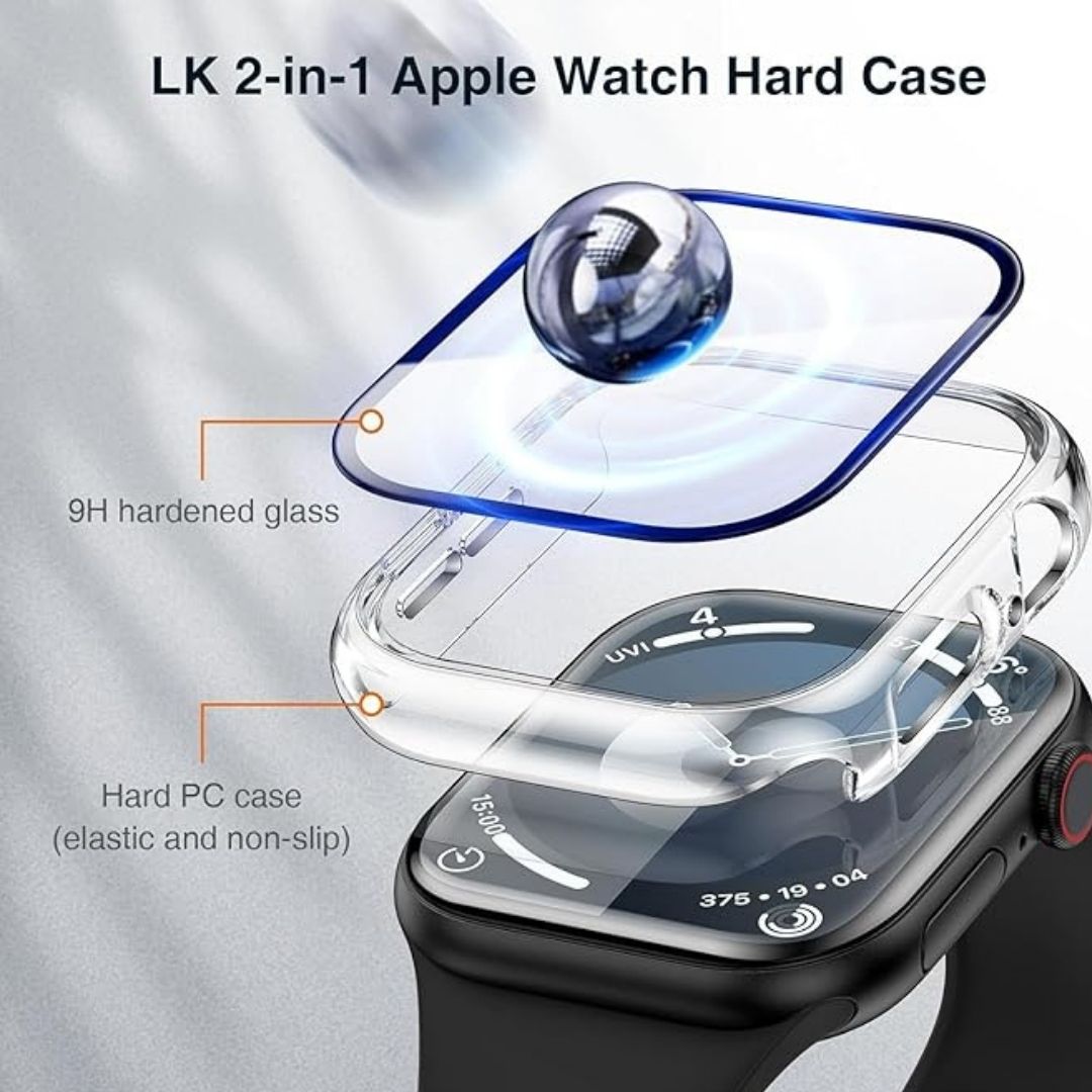 Hard PC Protective Case with Tempered Glass Screen Protector iWatch Series 10 (42/46 MM)