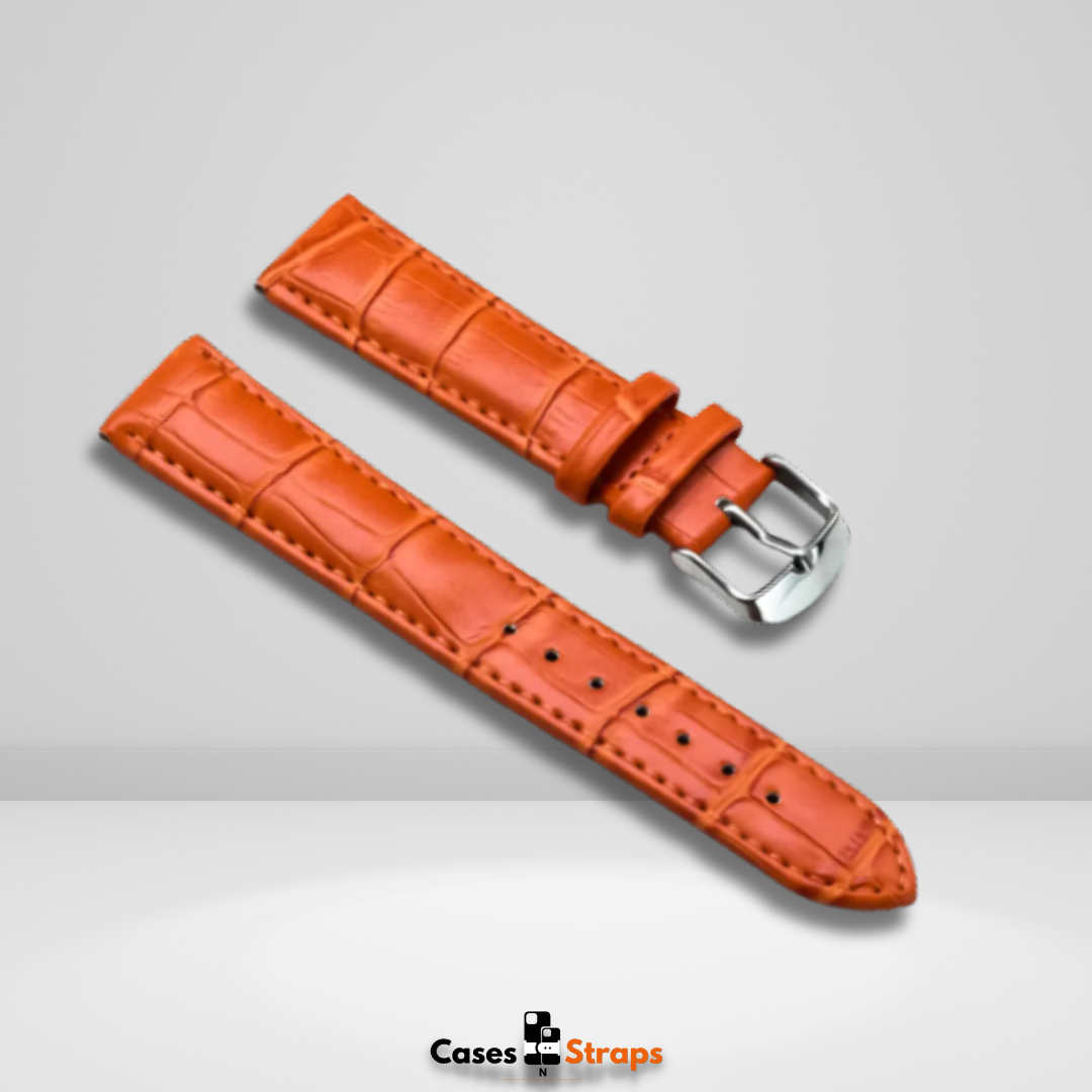 Leather Crocodile Strap for iWatch Tan Color