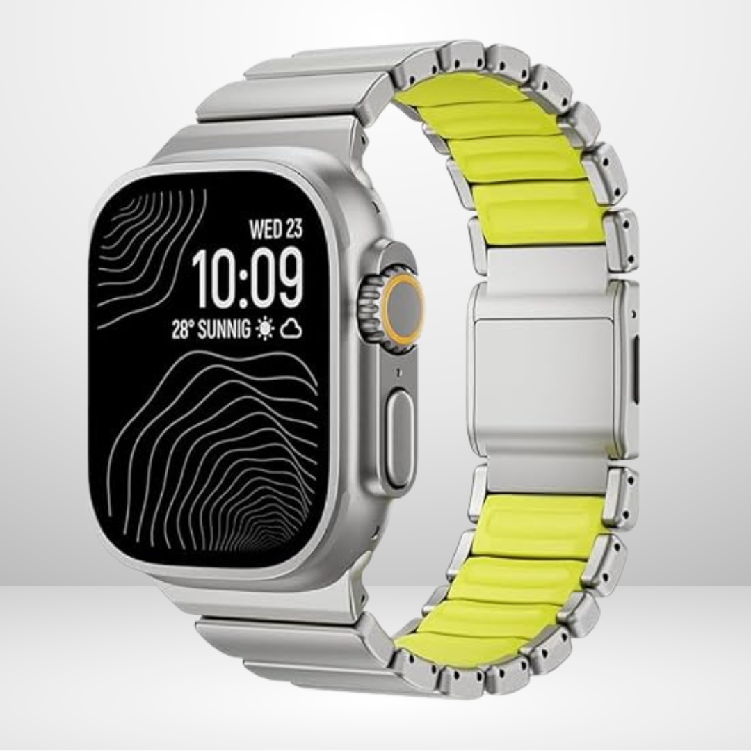 Luxury Titanium Dual Layer Stainless Steel Chain for iWatch 44/45/46/49 MM