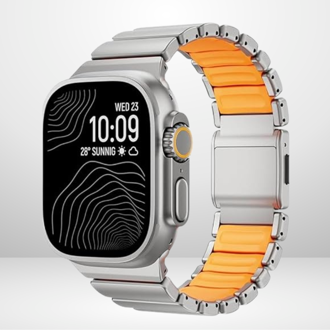 Luxury Titanium Dual Layer Stainless Steel Chain for iWatch 44/45/46/49 MM
