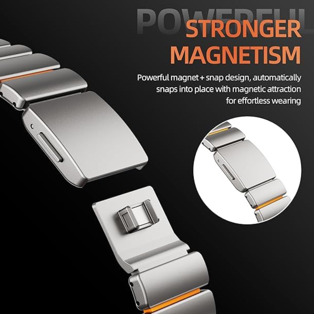 Luxury Titanium Dual Layer Stainless Steel Chain for iWatch 44/45/46/49 MM