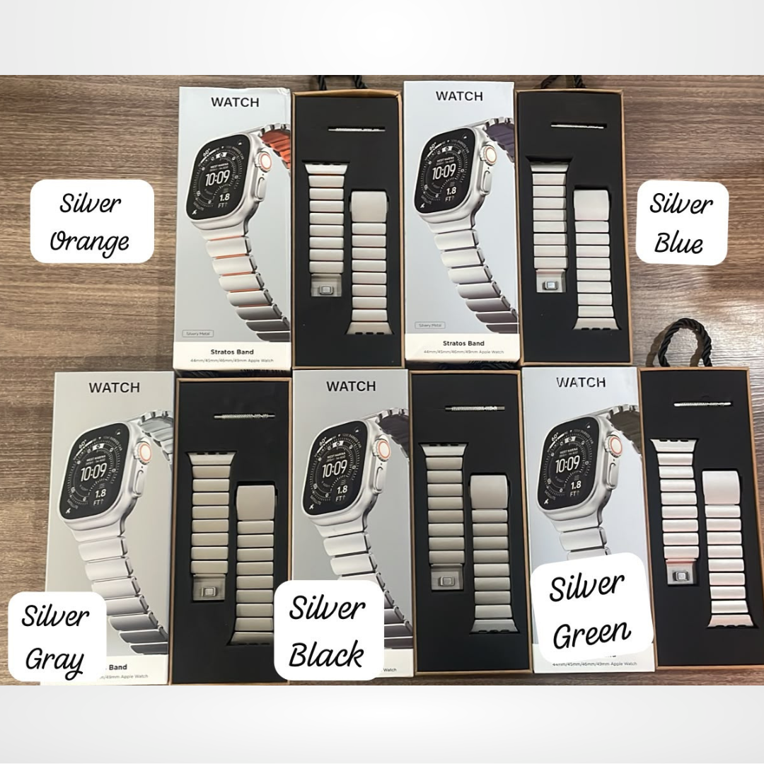 Luxury Titanium Dual Layer Stainless Steel Chain for iWatch 44/45/46/49 MM