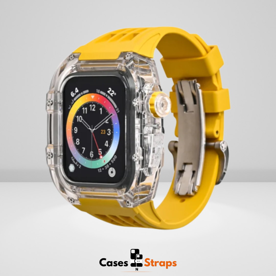 Luxury fully transparent poly carbonate Modification Kit for iWatch Yellow Color