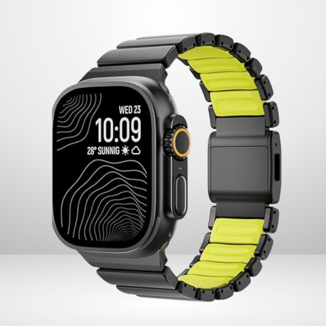 Luxury Black Dual Layer Stainless Steel Chain for iWatch 44/45/46/49 MM