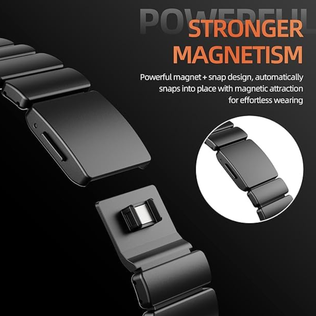 Luxury Black Dual Layer Stainless Steel Chain for iWatch 44/45/46/49 MM
