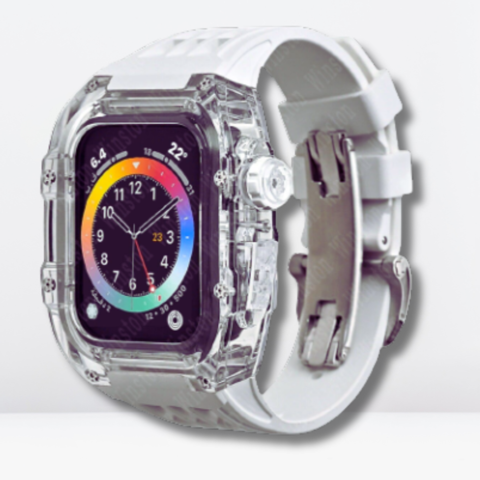 Luxury fully transparent poly carbonate Modification Kit for iWatch White Color