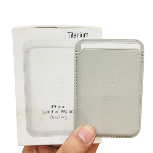 Magnetic Leather IC MagSafe Wallet for iPhone (Titanium Grey)