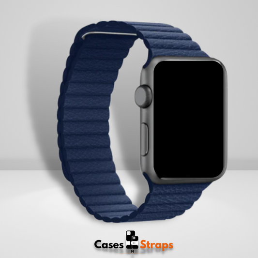 Magnetic Leather Loop iWatch Strap Midnight Blue Color