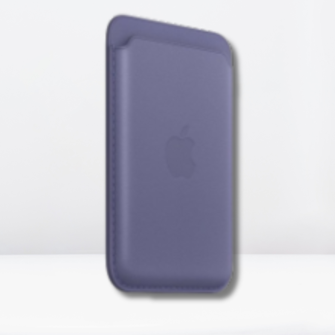 Magnetic Leather MagSafe IC Working Wallet for iPhone (Lavender)
