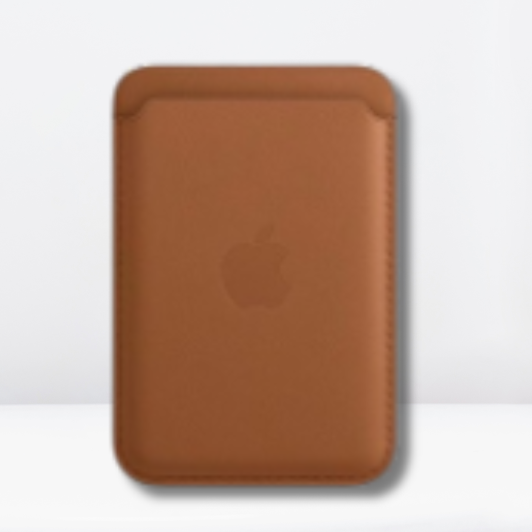 Magnetic Leather MagSafe Wallet with IC for iPhone (Sadlle Brown)