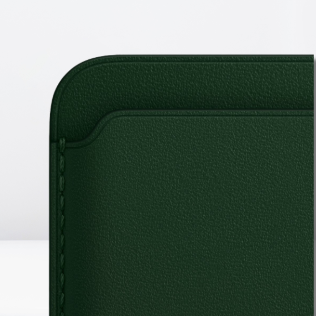 Magnetic Leather MagSafe Wallet for iPhone (Forest Green)