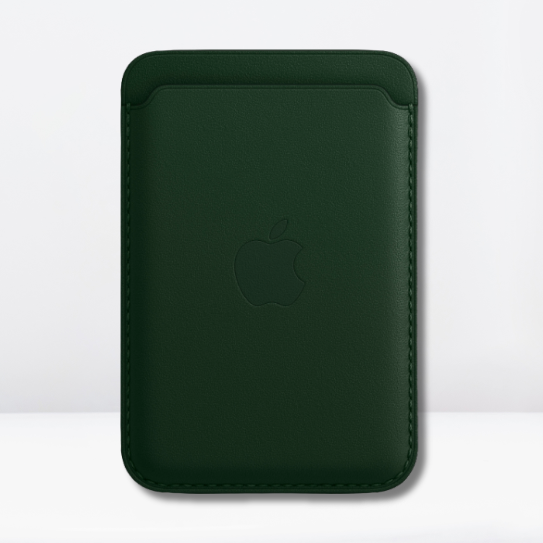 Magnetic Leather MagSafe Wallet with IC for iPhone (Forest Green)