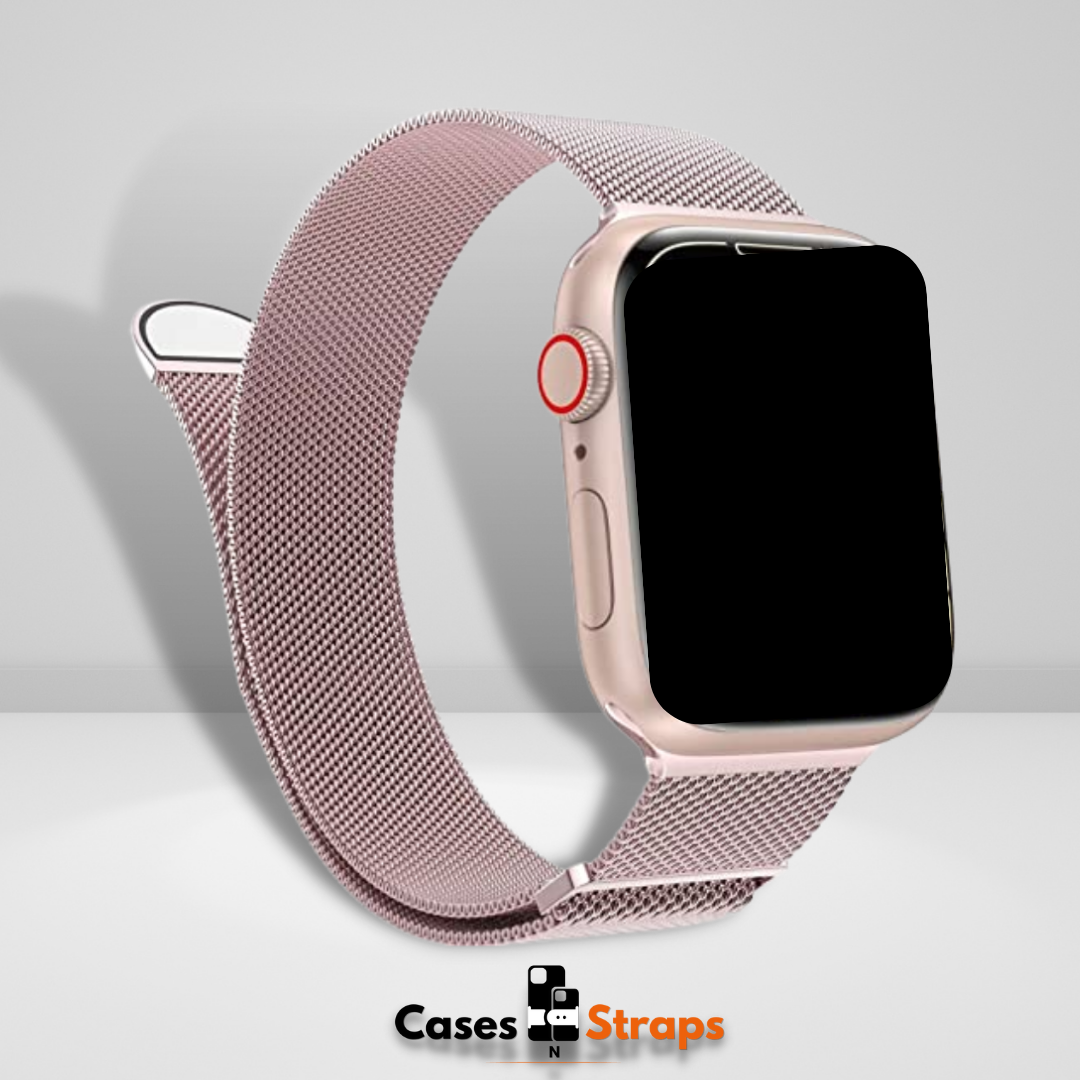 Magnetic Milanese Mesh Loop iWatch Strap Rose Gold Color