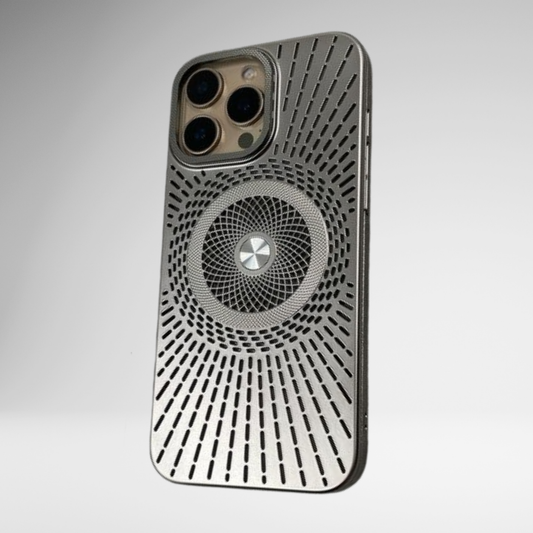 McDodo Spiral Metal Look Case for iPhone 16 Pro/16 Pro Max (Titanium)