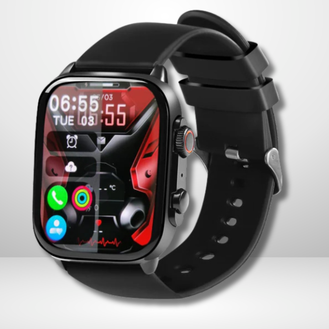 Movanchi Smart Watch MH-75 with HD AMOLED SCREEN (Black)