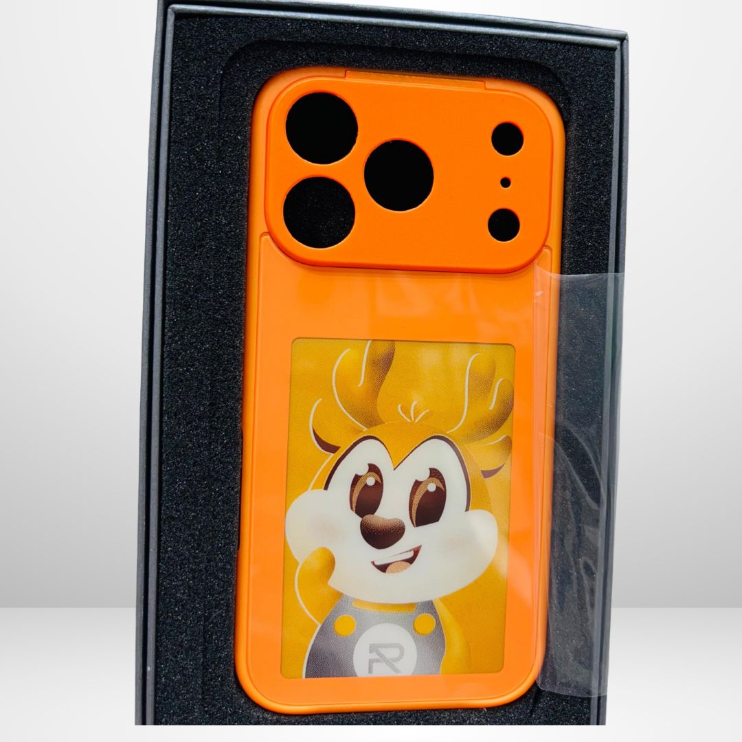 NFC DIY E-ink Screen Phone Case 17 Pro/ 17 Pro Max (Orange)