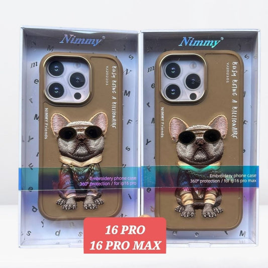 NIMMY Glasses Cool Pug Chain Series with Metal Camera Ring for the iPhone 16 series