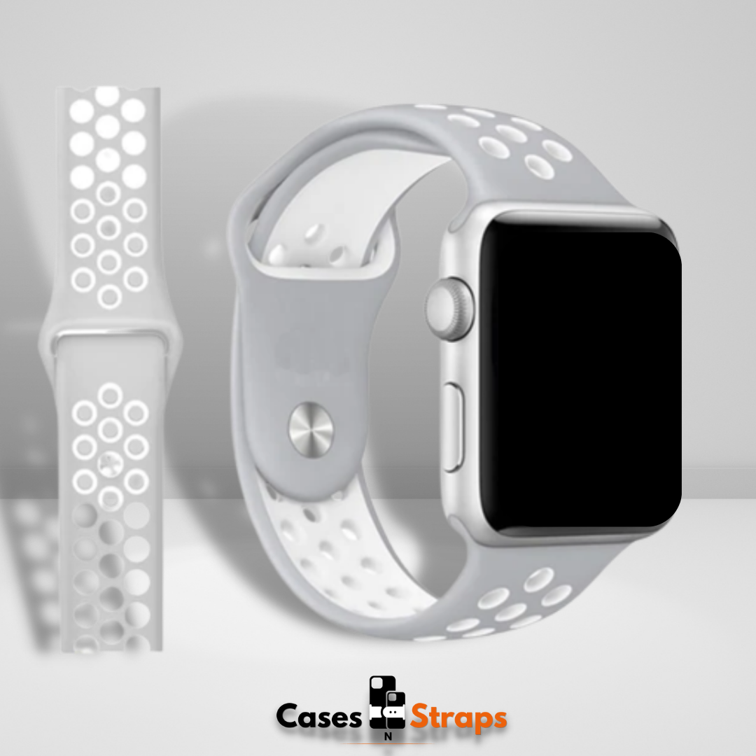 N Sport Silicone iWatch Strap Grey Light Color