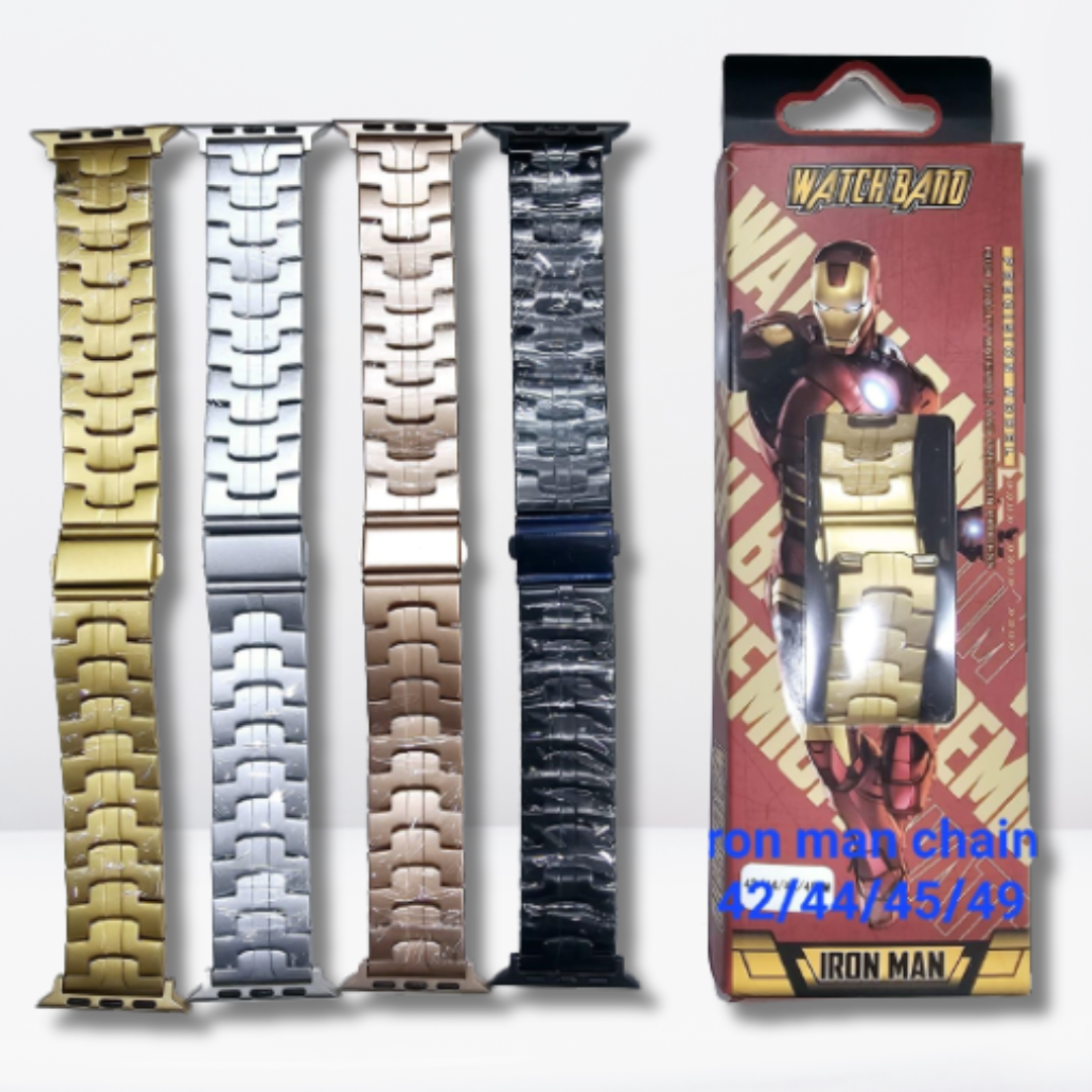 New Superhero Iron Man Stainless Steel Bracelet Band for iWatch (Gold)