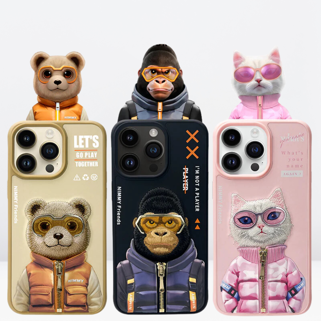 Nimmy Cool winter Jacket & 3D Embroidery Case for iPhone 14 Pro Max