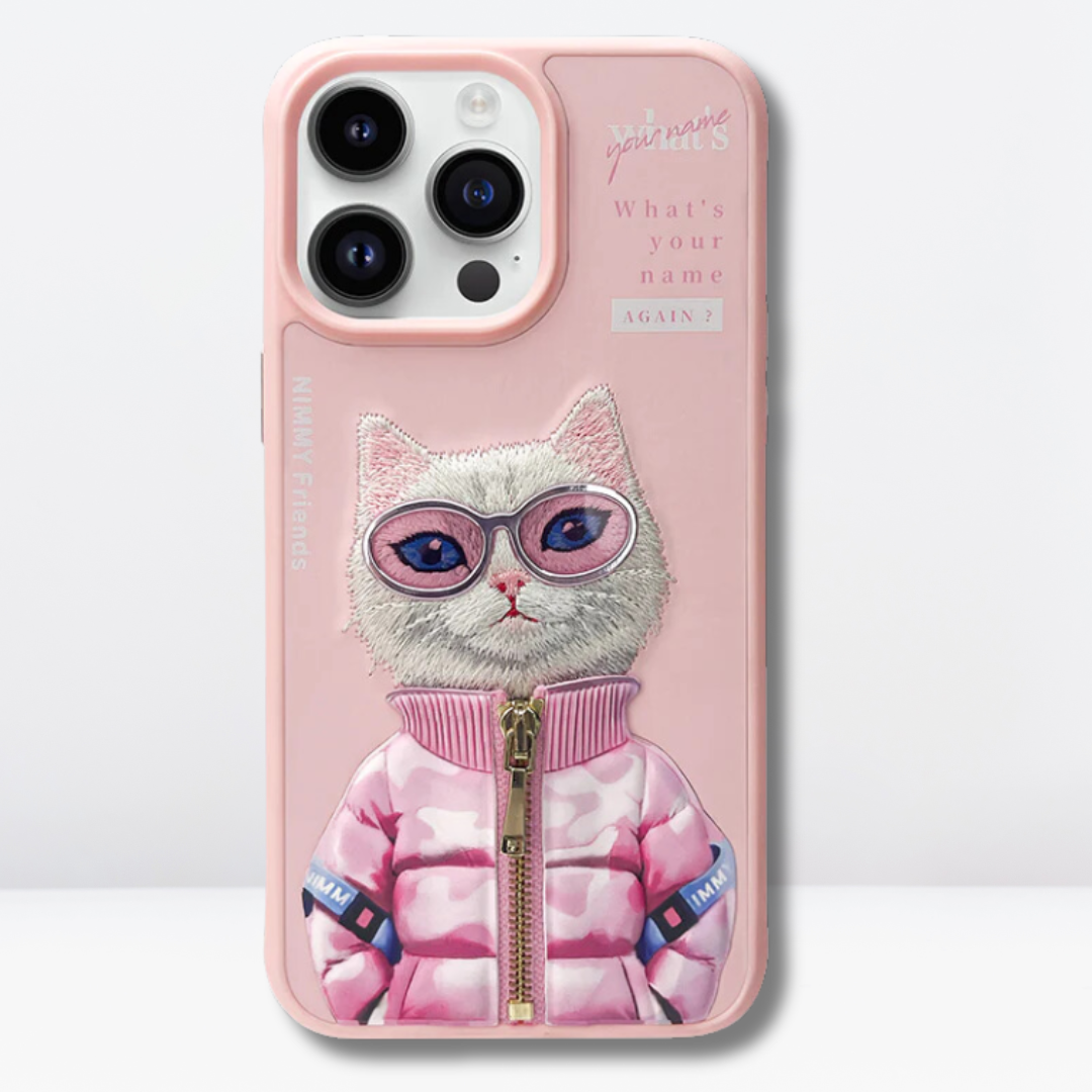 Nimmy Cool winter Jacket & 3D Embroidery Case for iPhone 14 Pro Max