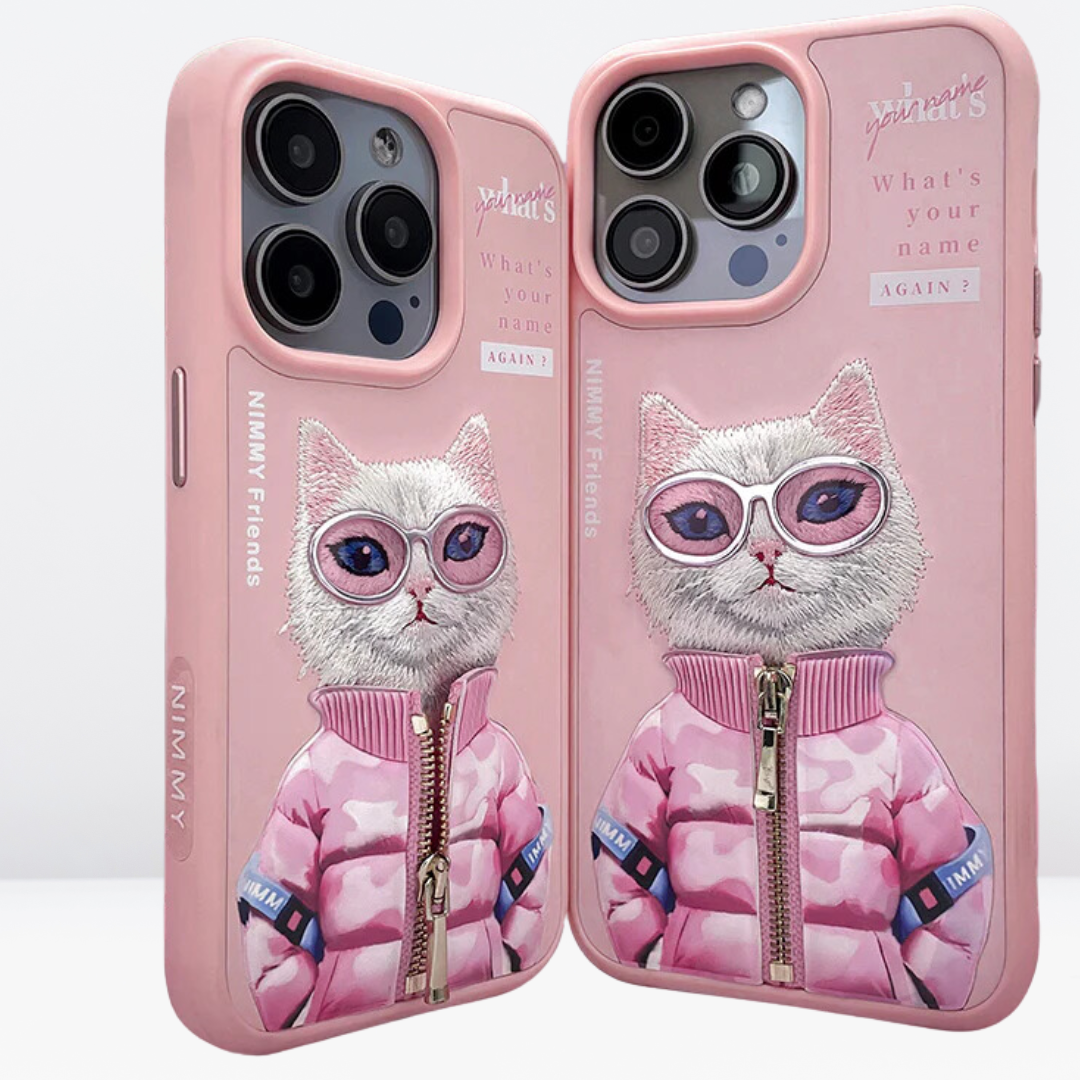 Nimmy Cool winter Jacket & 3D Embroidery Case for iPhone 14 Pro Max