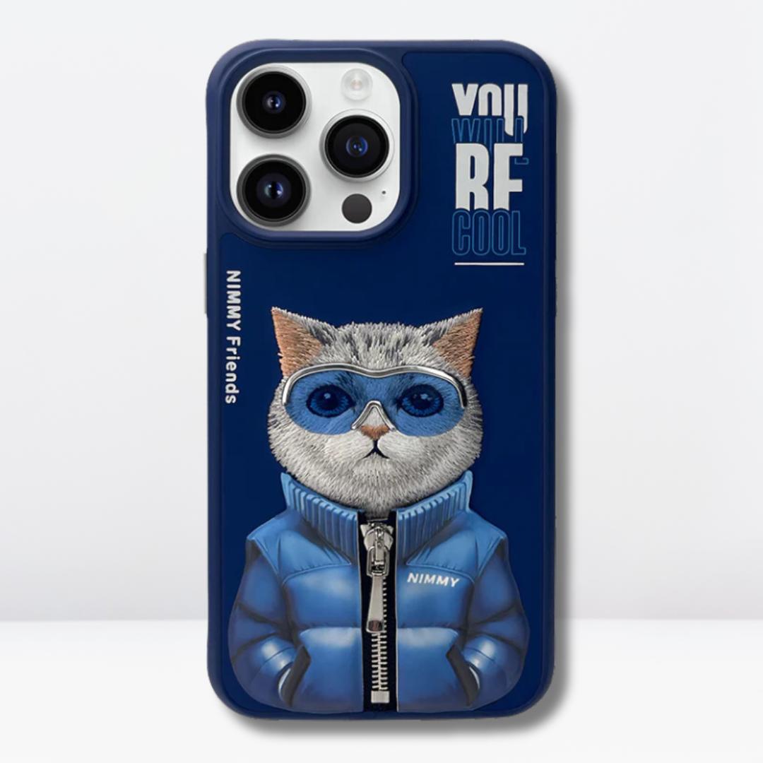 Nimmy Cool winter Jacket & 3D Embroidery Case for iPhone 14 Pro Max