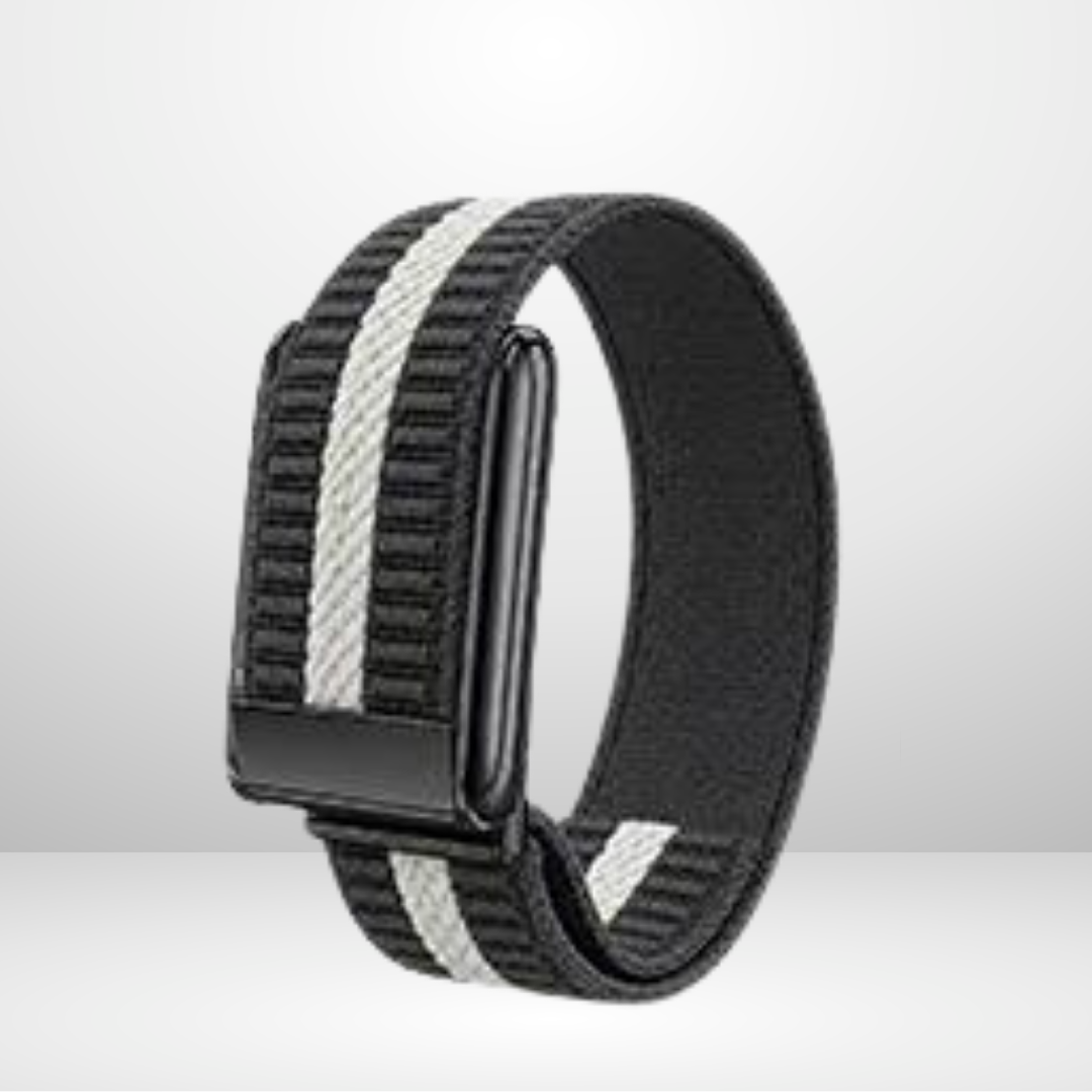Nylon Single-Strip Strap with Silver Buckle Bezel for WHOOP 5.0