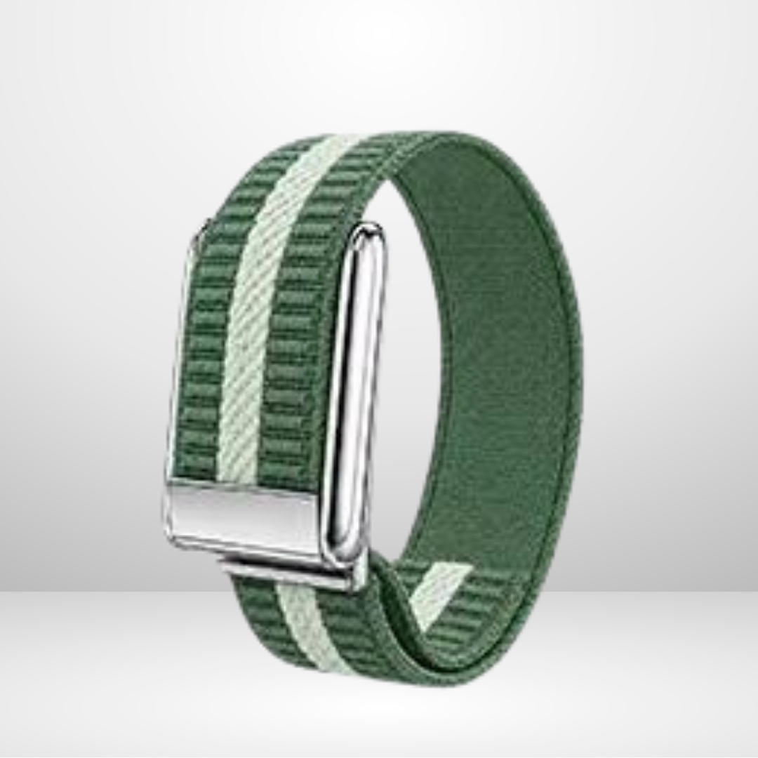 Nylon Single-Strip Strap with Silver Buckle Bezel for WHOOP 5.0