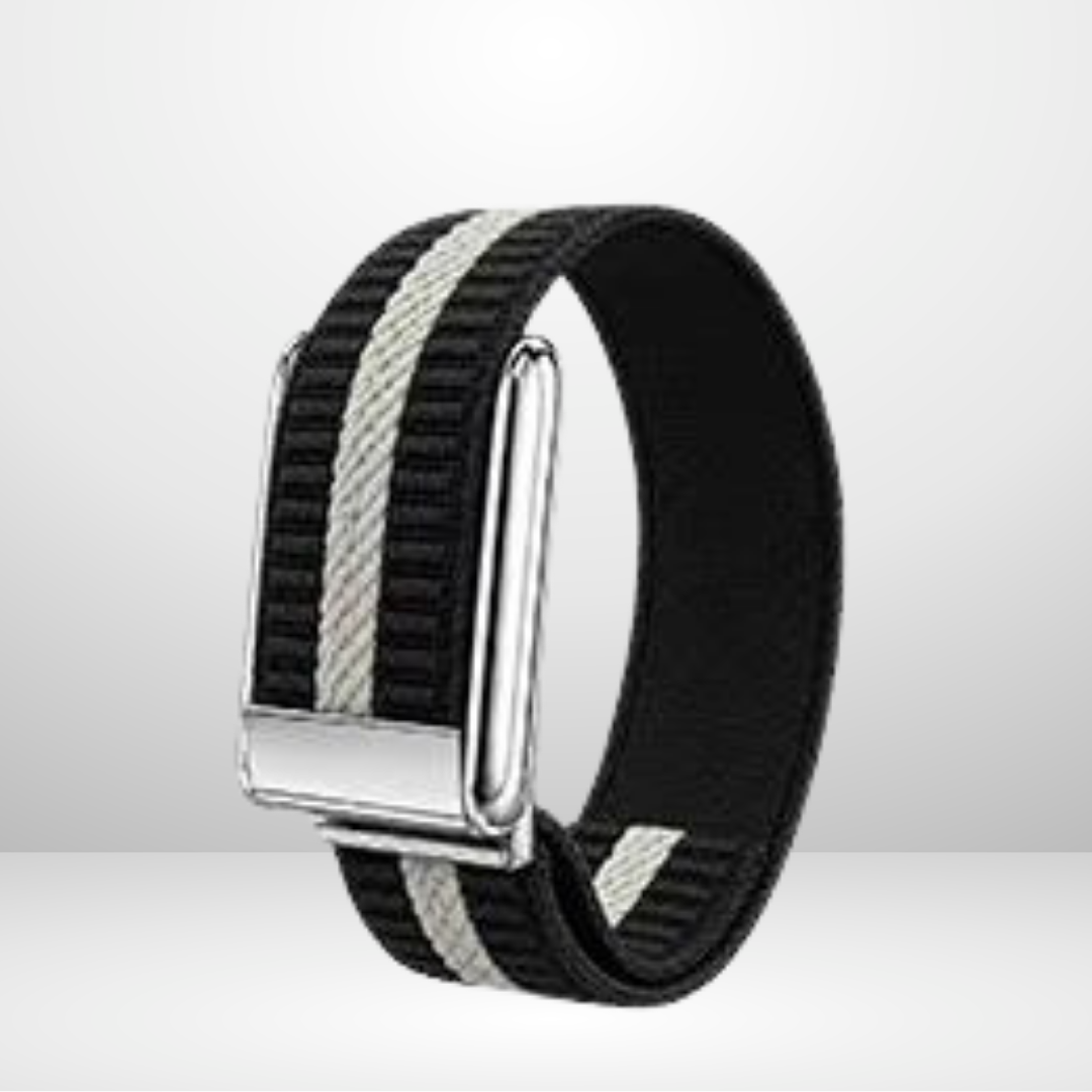 Nylon Single-Strip Strap with Silver Buckle Bezel for WHOOP 5.0