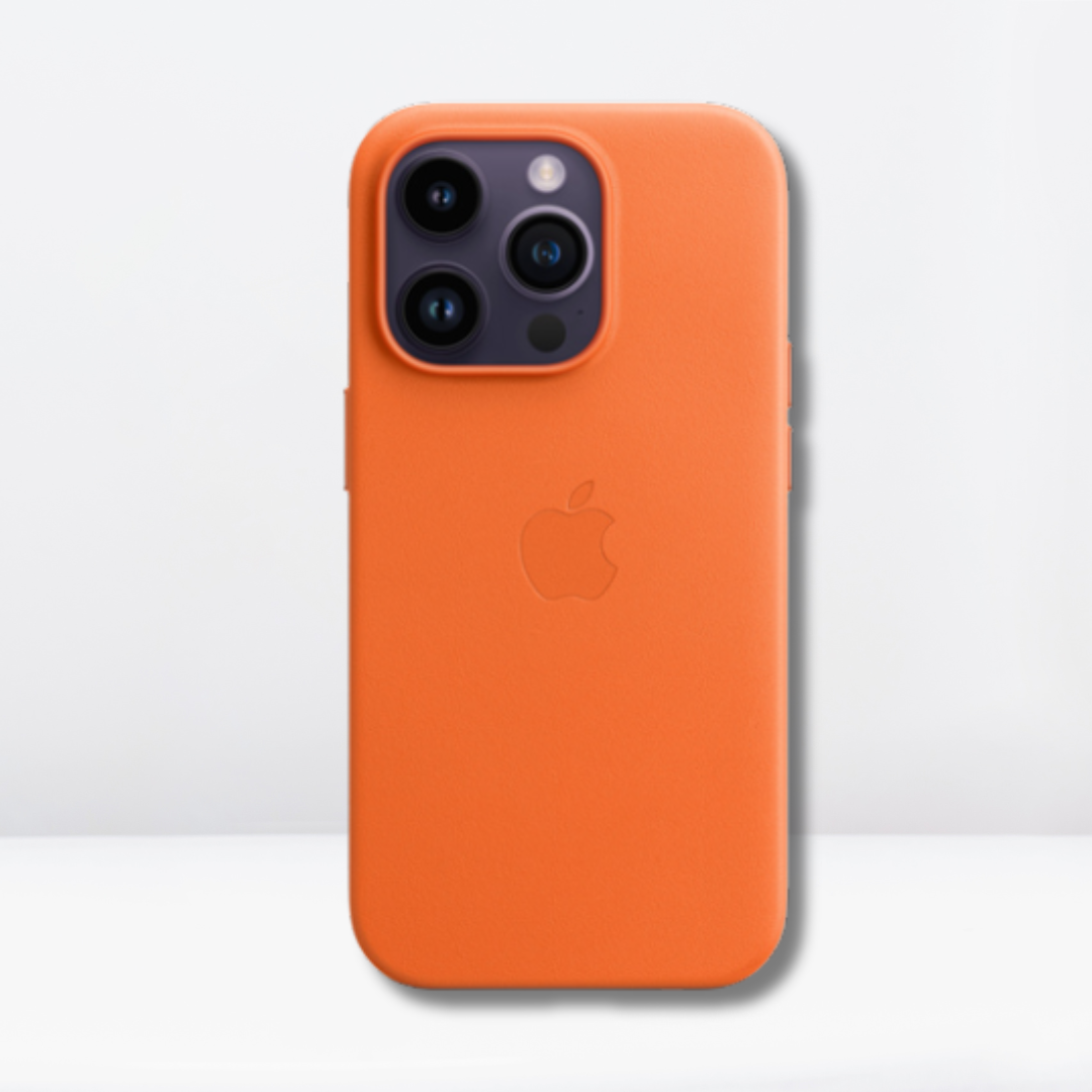 OG Leather Magsafe Case for iPhone 14/Pro/Pro Max (Orange)