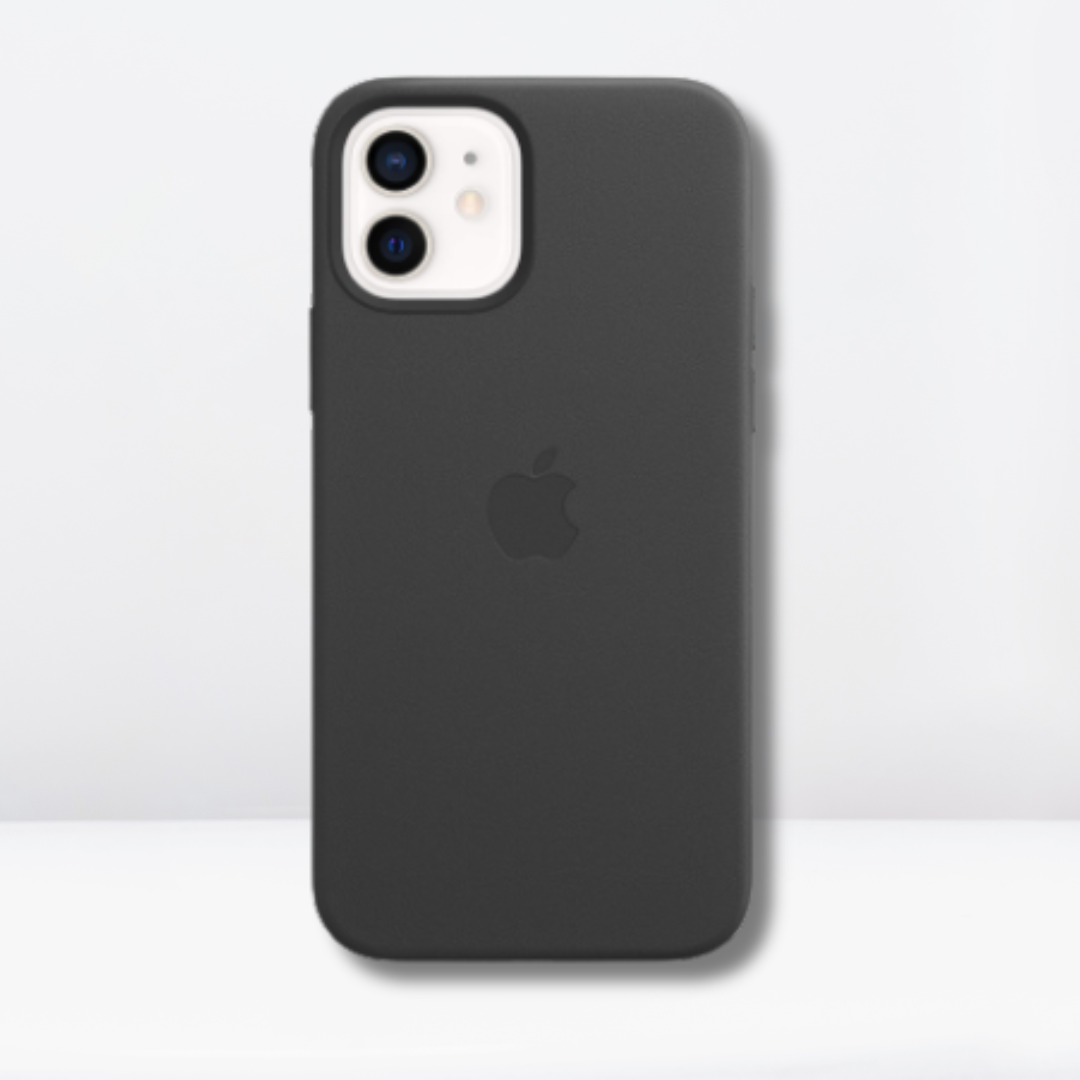 OG Leather IC MagSafe with Logo Back Case for iPhone 15 Pro/15 Pro Max (BLACK)