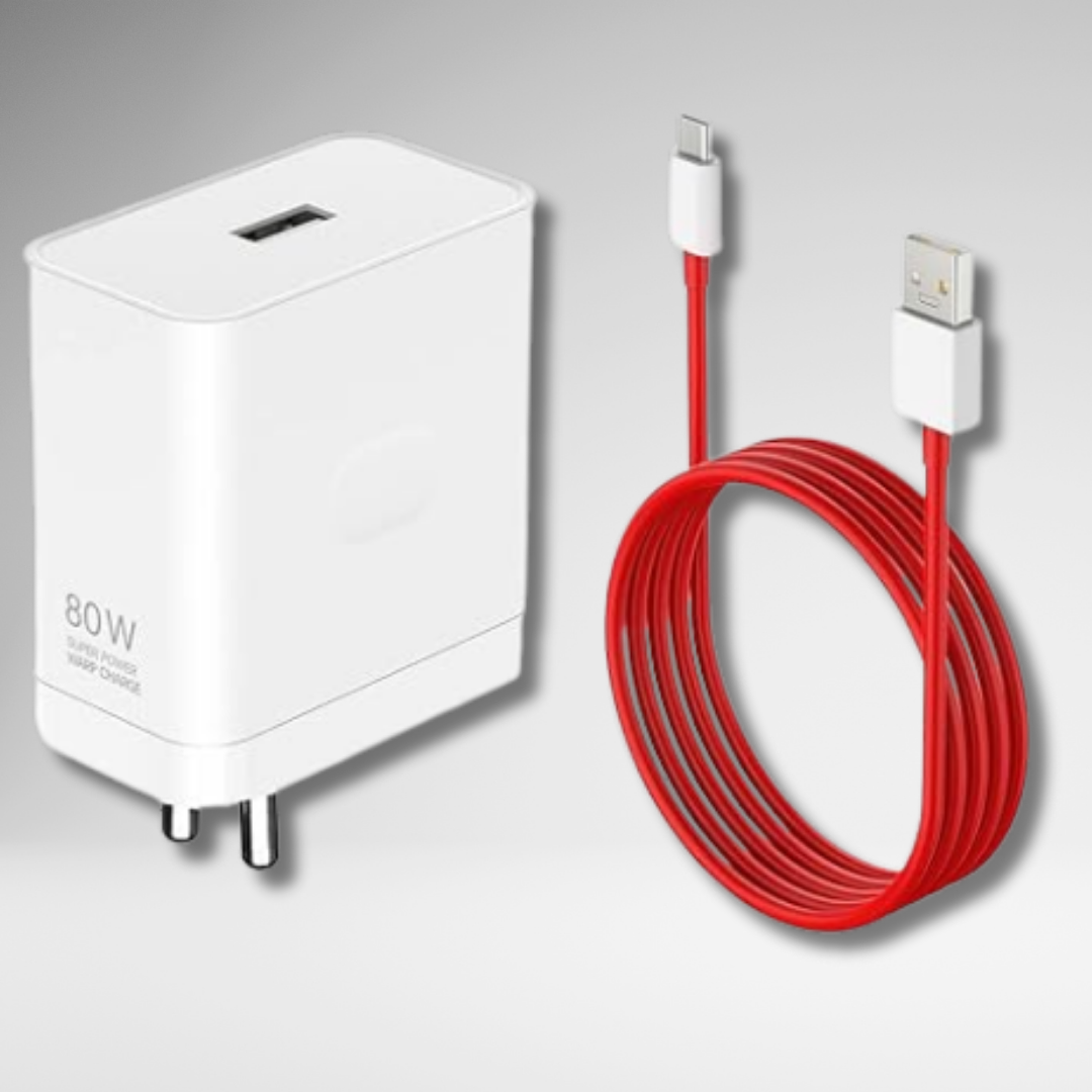 OnePlus Super Fast 80W SUPERVOOC Adapter & Cable Charger