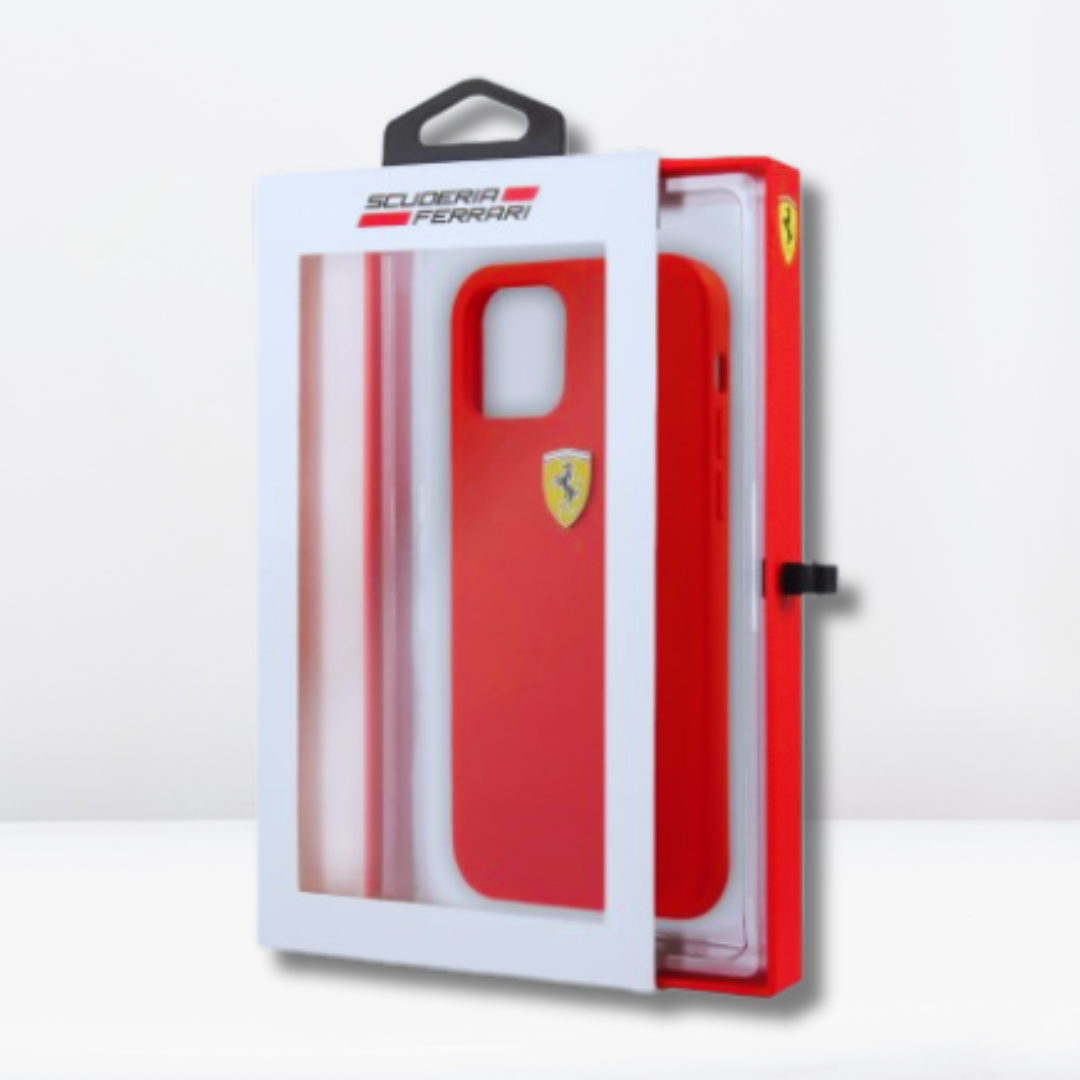 Original Premium Ferrari Collection with Metal Logo Back Case for iPhone 13 Series