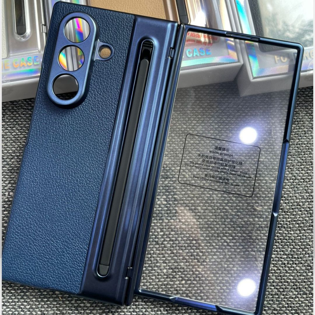 PREMIUM Electroplated PC+PU Leather Case with Front Glass for Samsung Z Fold 5/6/7