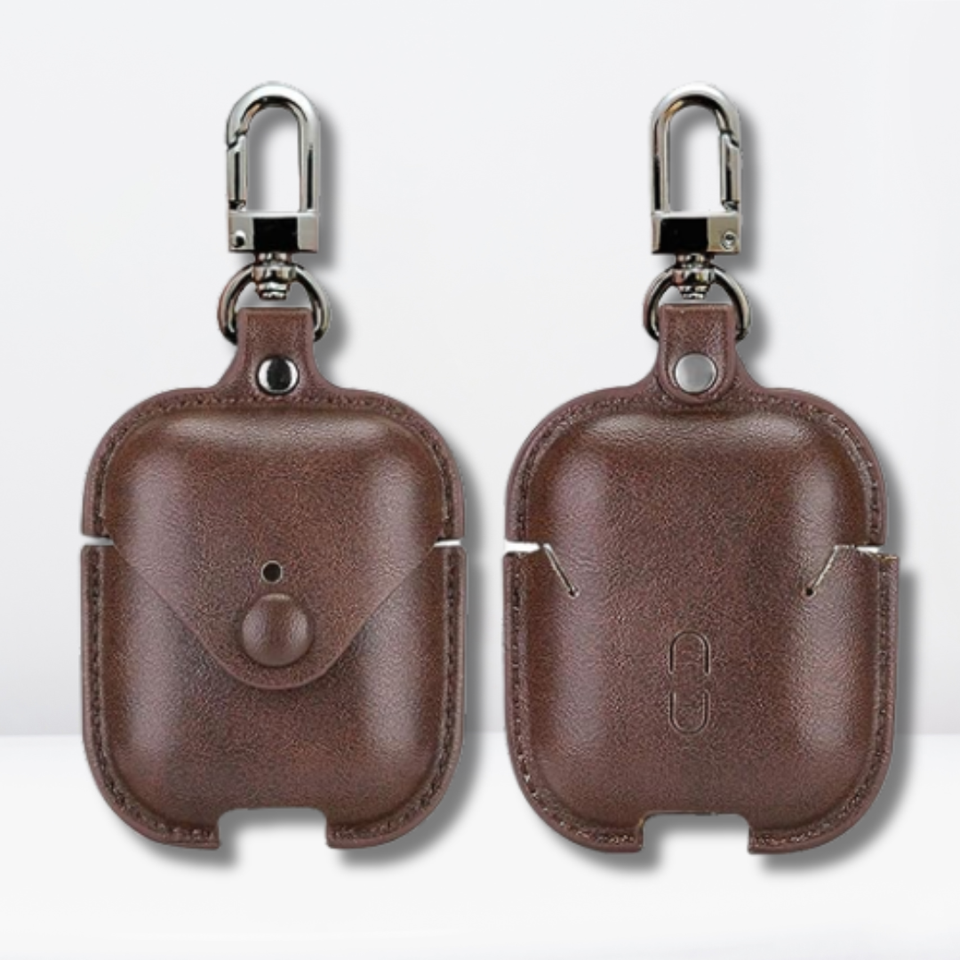PU Leather AirPods 1/2 Case (Brown Color)