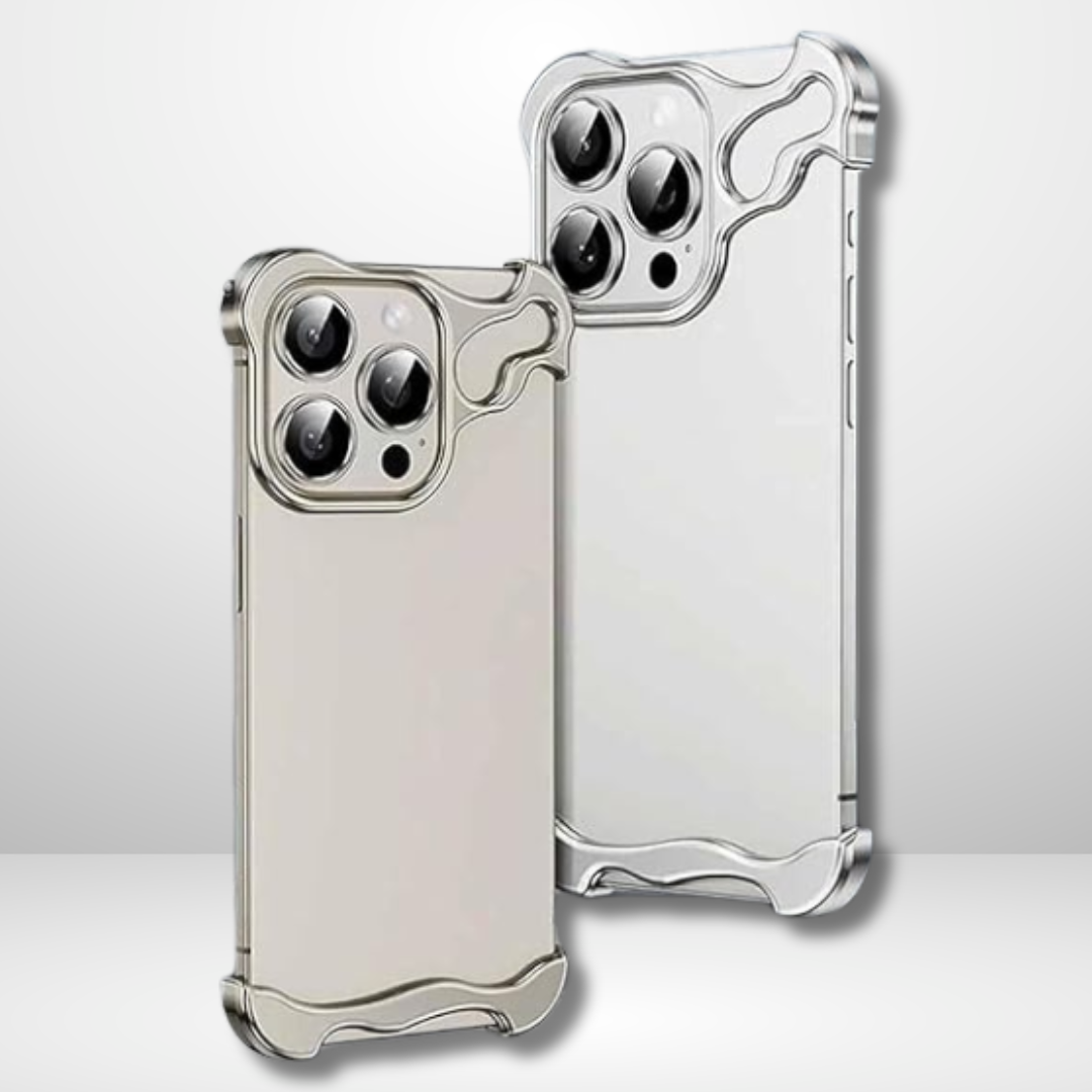 Premium Aluminum Alloy + Lens Glass Kit Case for iPhone 15/15Pro/15PM.