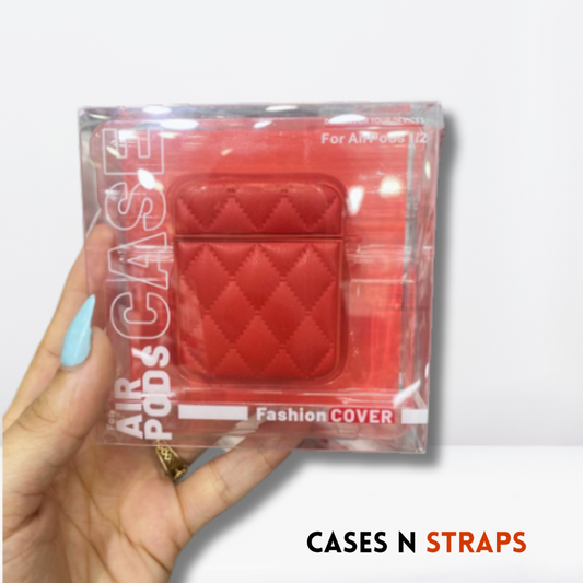Premium Diamond Cut AirPod Case 1/2 (Red Color)