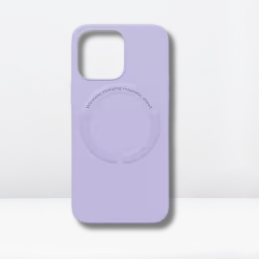 Premium Leather Magfit Wireless Charging Case for iPhone (Lavender)