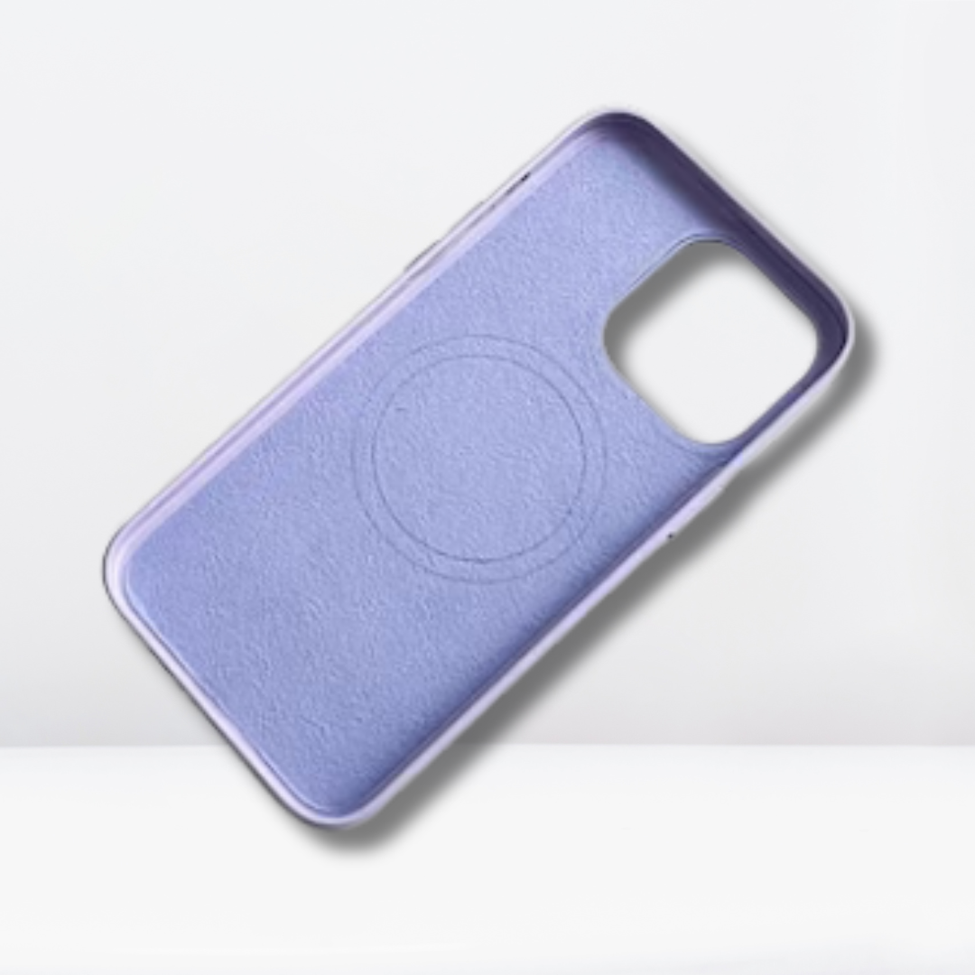 Premium Leather Magfit Wireless Charging Case for iPhone (Lavender)