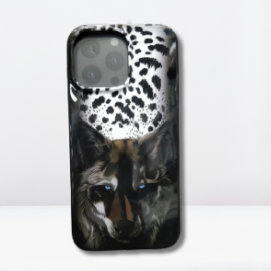 Premium Silicone Le Prius Printed Animal Case for iPhone 15 Series (Wolf)