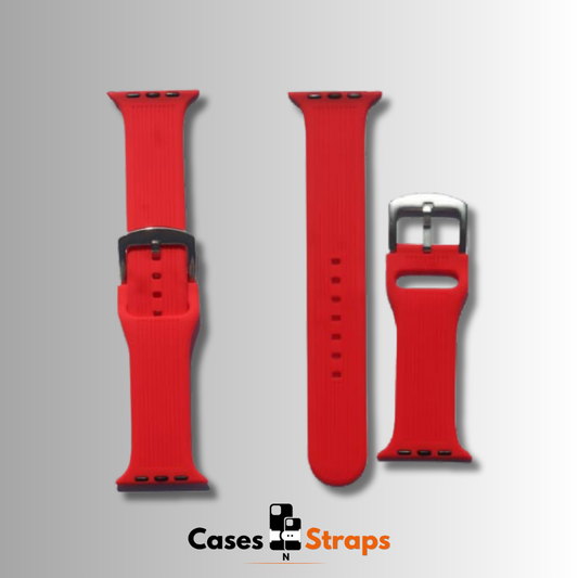 Premium Rubber Sport Strap (Red Color)