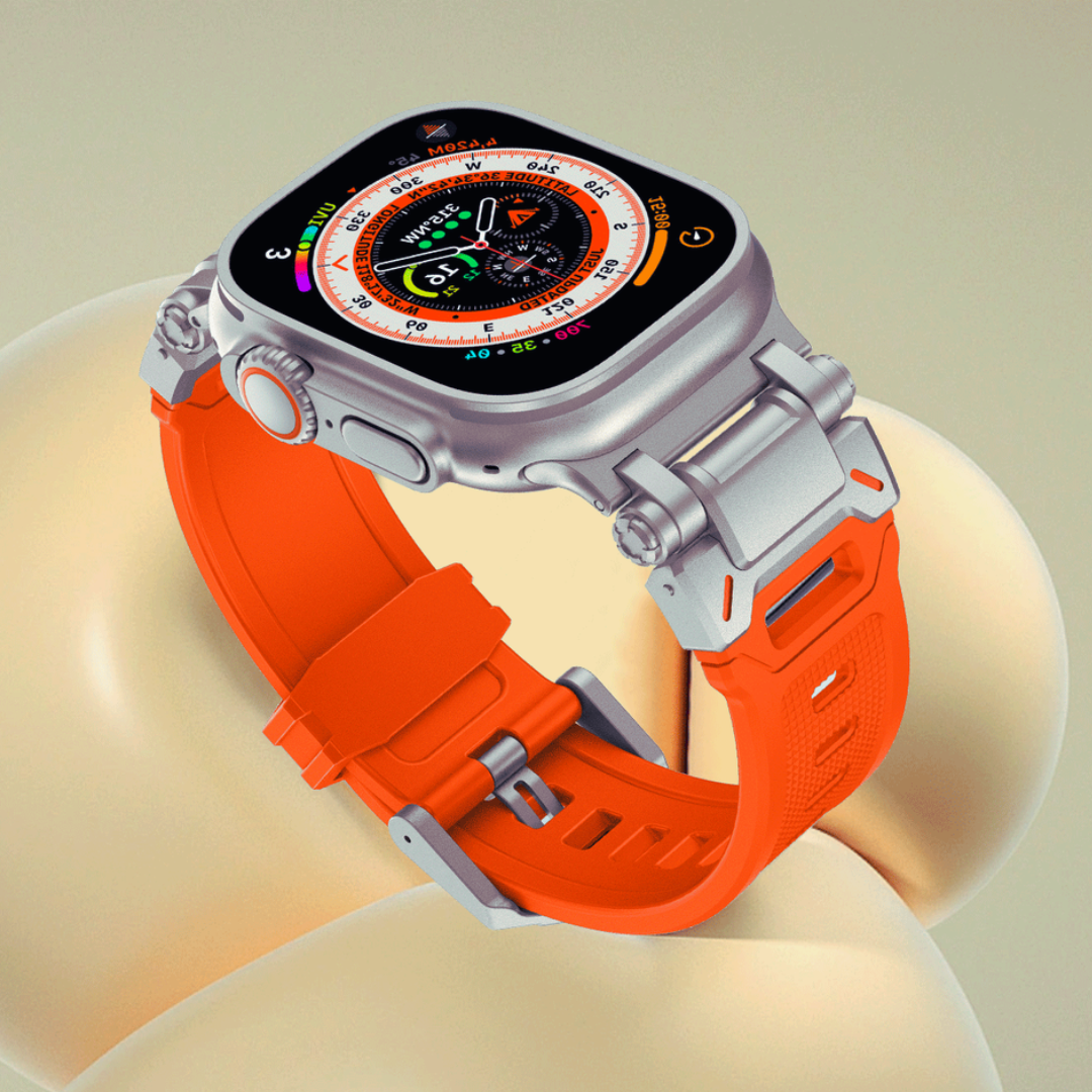Premium Rubber Ultra Interlock Strap for iWatch 42/44/45/49 MM (ORANGE)