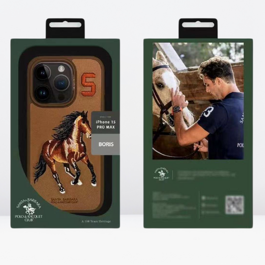 Premium US POLO Leather Boris Series Case for iPhone 15 Series (Brown)