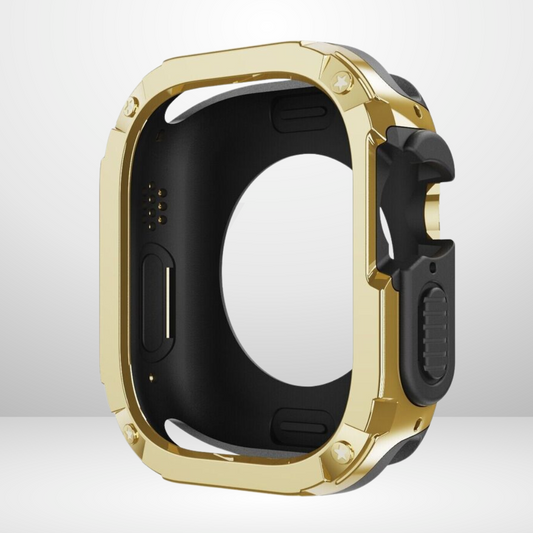 Premium Universal iWatch Case Bumper with Silicone Inner Case Protection for 44/45 MM (GOLD)